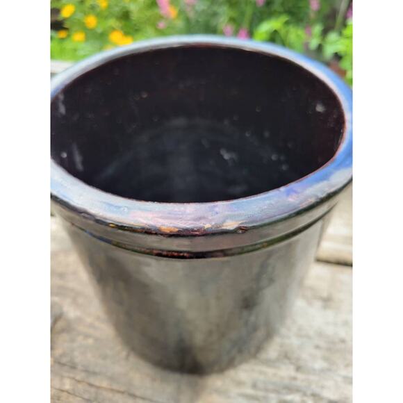 Vintage 2 Gallon Brown Crock, Farmhouse Primitive, Country Kitchen - Picture 5 of 6